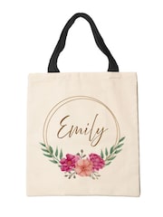 Treat Republic Personalised Floral Print Wreath Tote Bag - Image 2 of 2