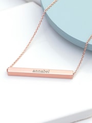 Treat Republic Personalised Horizontal Bar Necklace - Image 2 of 4