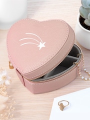 Treat Republic Customisable Icon Pink Heart Jewellery Case Shooting Star - Image 1 of 4