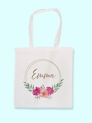 Treat Republic Personalised Floral Wreath Tote White Bag - Image 1 of 2