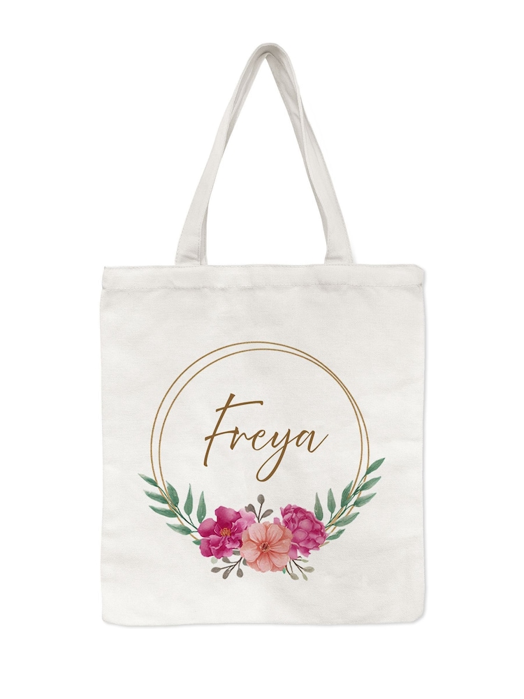 Treat Republic Personalised Floral Wreath Tote White Bag - Image 2 of 2
