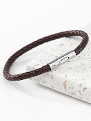 Treat Republic Mens Personalised Infinity Capsule Leather Bracelet - Image 1 of 5