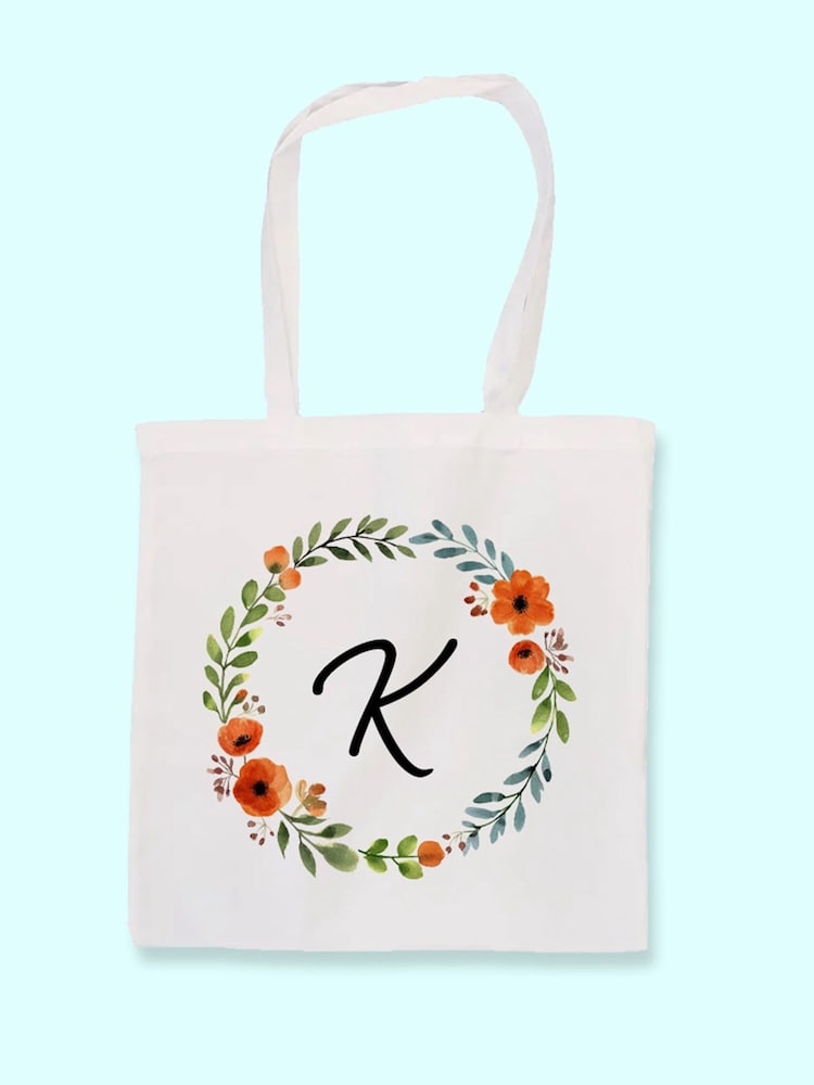 Treat Republic Personalised Autumn Wreath Tote White Bag - Image 1 of 2