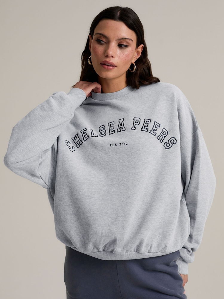 Chelsea Peers Grey 100% Cotton Embroidered Logo Sweatshirt - Image 1 of 5 Chelsea Peers Grey 100% Cotton Embroidered Logo Sweatshirt - Image 1 of 5