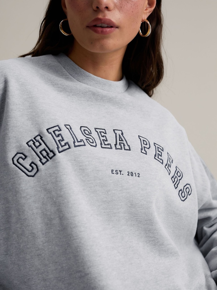 Chelsea Peers Grey 100% Cotton Embroidered Logo Sweatshirt - Image 2 of 5 Chelsea Peers Grey 100% Cotton Embroidered Logo Sweatshirt - Image 2 of 5
