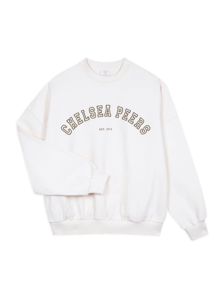 Weiß - Chelsea Peers 100% Cotton Embroidered Logo Sweatshirt - Bild 2 von 3
