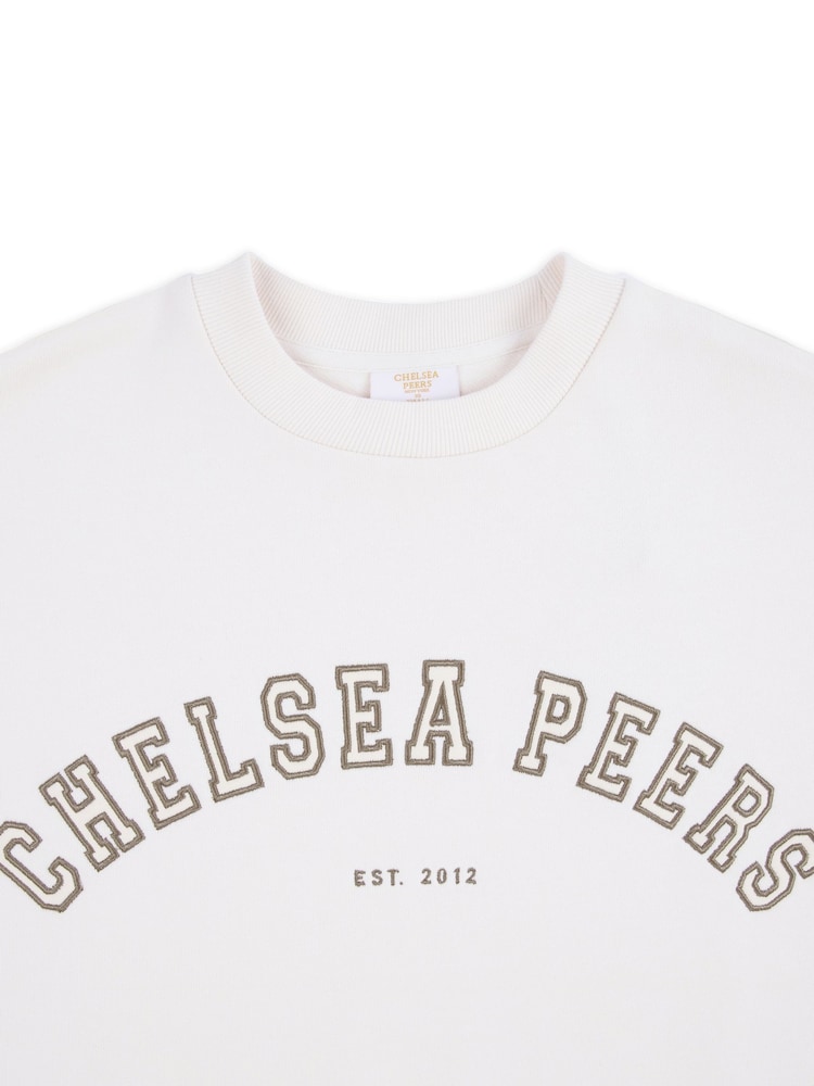 Weiß - Chelsea Peers 100% Cotton Embroidered Logo Sweatshirt - Bild 3 von 3