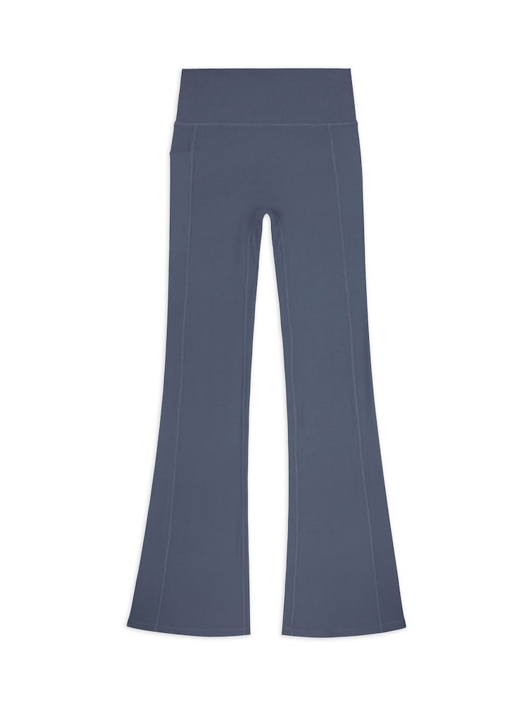 Chelsea Peers Grey SoftSculpt Rib Flared Leggings - Image 3 of 5