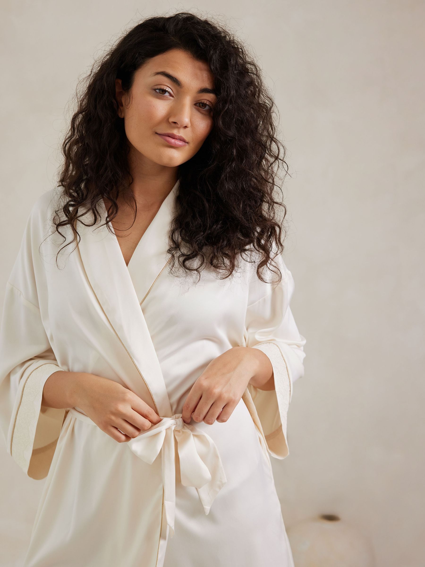 White Dressing Robe Buy Chelsea Peers White Satin Lace Trim Robe Dressing Gown from the ...