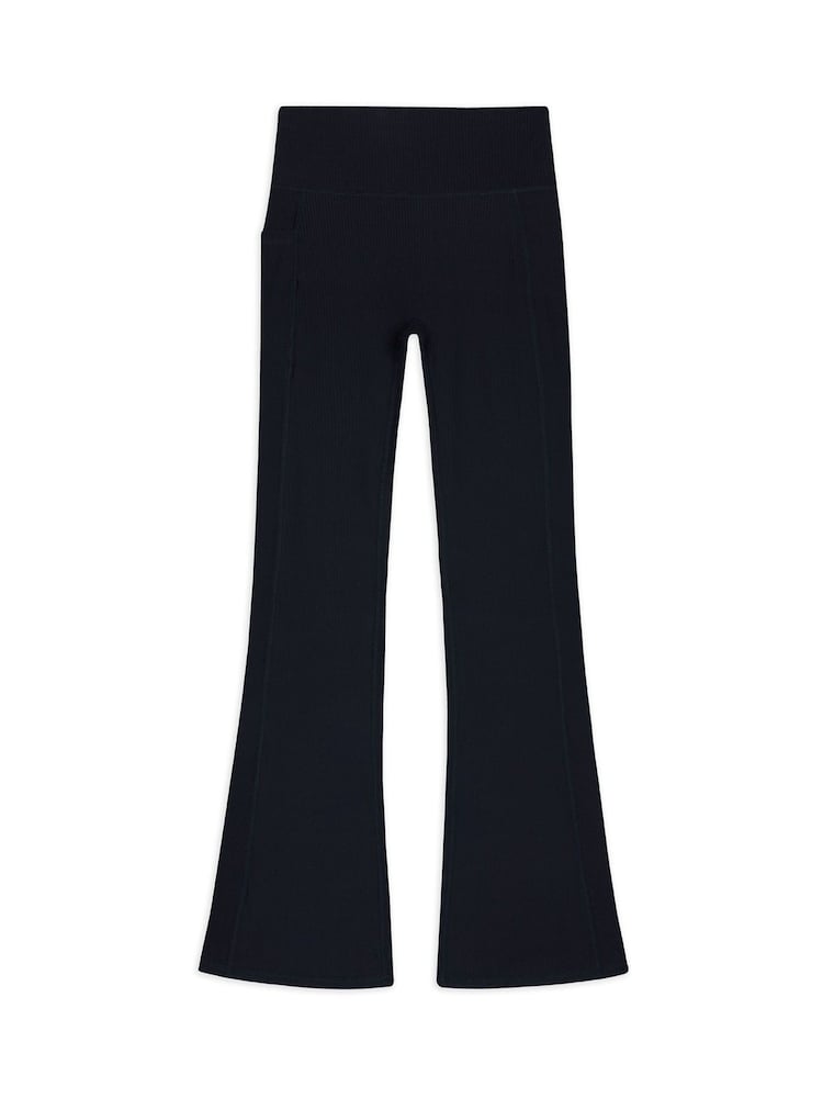 Chelsea Peers Black SoftSculpt Rib Flared Leggings - Image 1 of 3