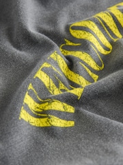 Charcoal Grey Wash Guns N Roses Christmas Graphic Print T-Shirt - Image 6 of 7