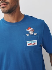 Blue Wheres Wally Regular Fit Christmas Graphic Print T-Shirt - Image 5 of 9