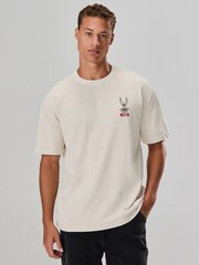 White Bugs Bunny Looney Tunes Licence Graphic Print T-Shirt - Image 3 of 9