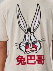 White Bugs Bunny Looney Tunes Licence Graphic Print T-Shirt - Image 5 of 9