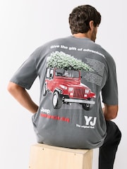 Grey Jeep - Camiseta con estampado gráfico navideño - Imagen 1 de 8