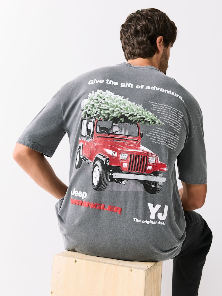 Grey Jeep - Camiseta con estampado gráfico navideño - Imagen 1 de 8