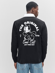 Black Felix the Cat Relaxed Fit Christmas Graphic Print T-Shirt - Image 4 of 10