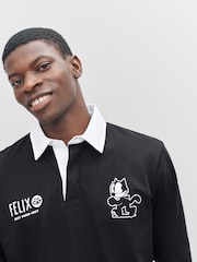 Black Felix the Cat Relaxed Fit Christmas Graphic Print T-Shirt - Image 5 of 10