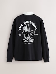 Black Felix the Cat Relaxed Fit Christmas Graphic Print T-Shirt - Image 7 of 10