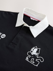 Black Felix the Cat Relaxed Fit Christmas Graphic Print T-Shirt - Image 8 of 10