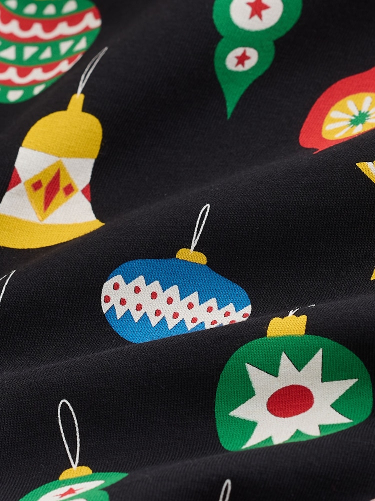 Black Baubles Regular Fit Christmas T-Shirt - Image 2 of 3 Black Baubles Regular Fit Christmas T-Shirt - Image 2 of 3