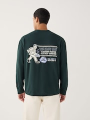 Green Relaxed Fit Long Sleeve Graphic T-Shirt - Image 3 of 9
