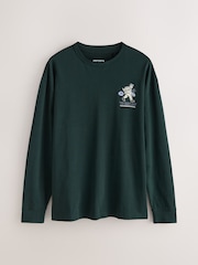 Green Relaxed Fit Long Sleeve Graphic T-Shirt - Image 6 of 9