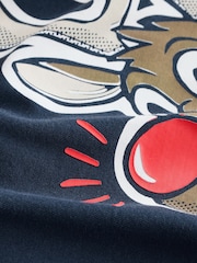 Navy Blue Reindeer Regular Fit Christmas T-Shirt - Image 3 of 4