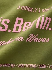 Green/Pink Relaxed Fit Graphic Print Heavy Weight T-Shirt - Image 3 of 4