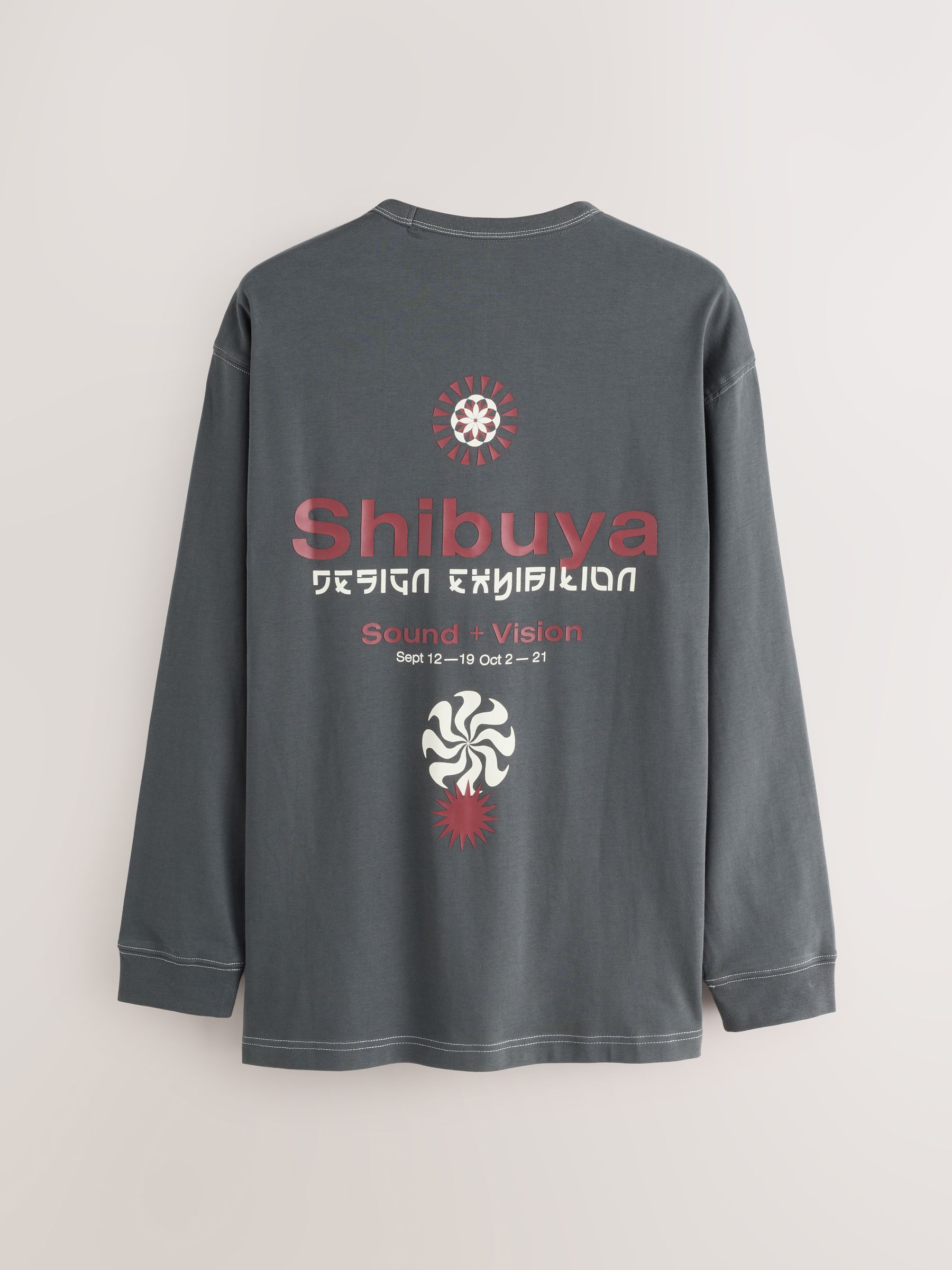 Buy Black Relaxed Fit Long Sleeve Graphic T-Shirt from Next Romania