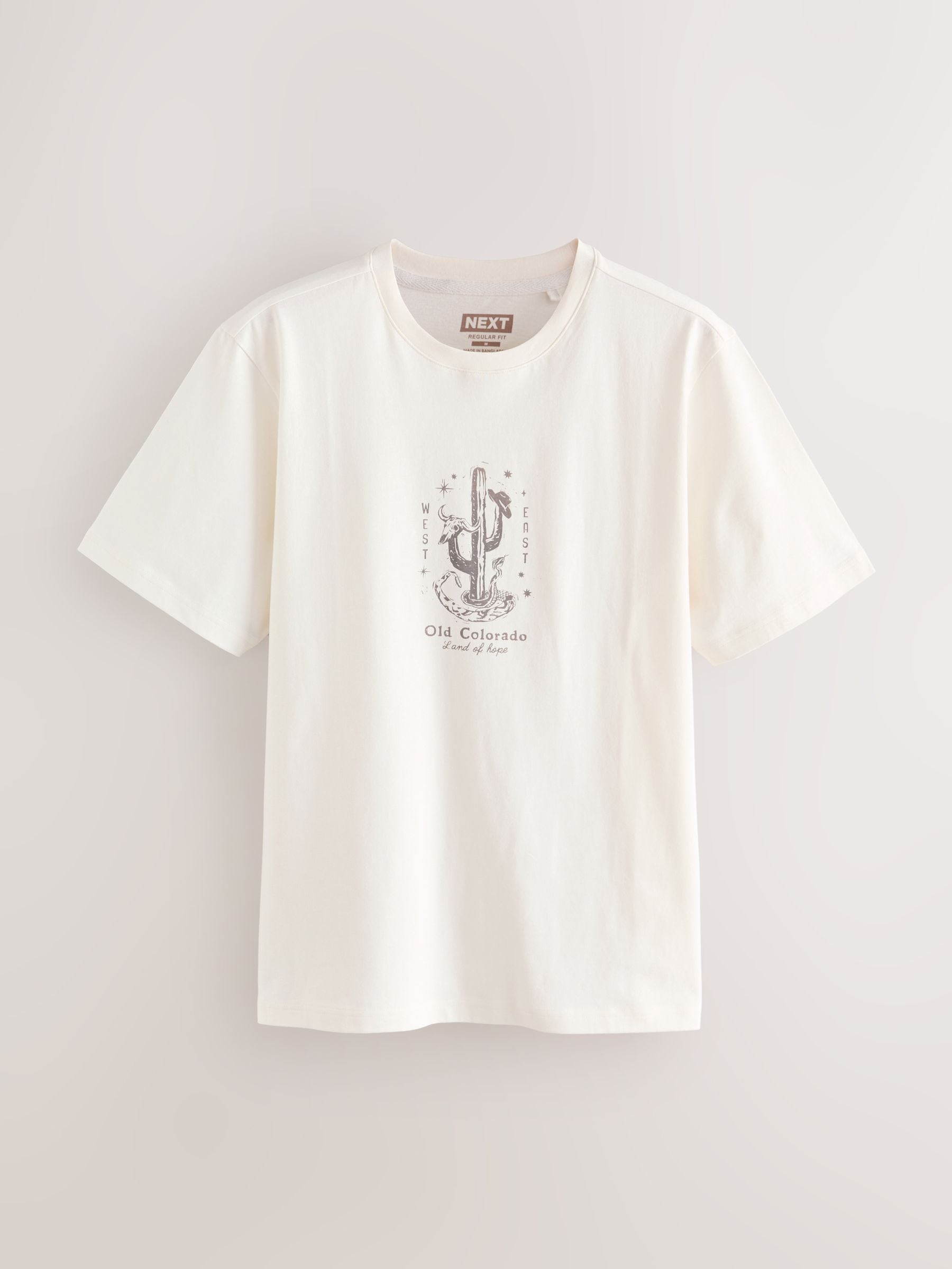 Buy White/Grey/Rust Red Regular Fit Graphic Print T-Shirts 3 Pack