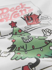 Tira em quadrinhos branca - Ajuste descontraído - Camiseta de Natal - Imagem 3 de 4