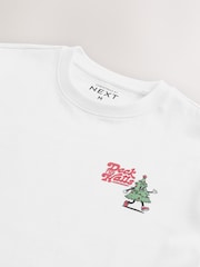 Tira em quadrinhos branca - Ajuste descontraído - Camiseta de Natal - Imagem 4 de 4