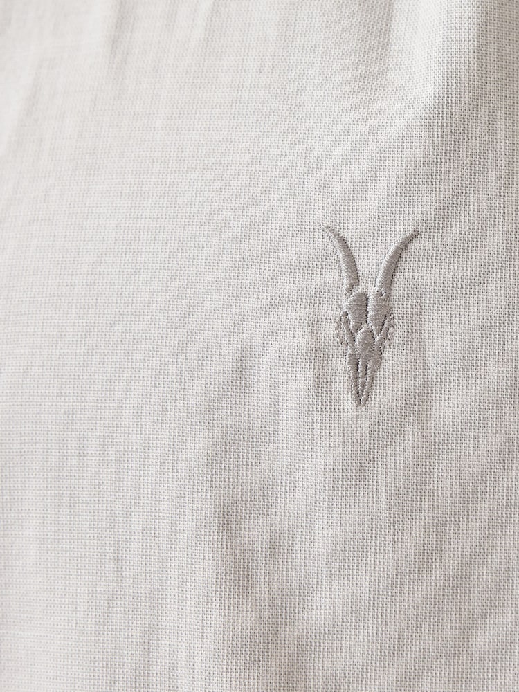 AllSaints Grey Hawthorne Long Sleeve Shirt - Image 8 of 8