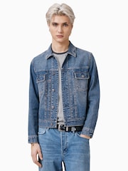 AllSaints Blue Exile 100% Cotton Jacket - Image 1 of 7
