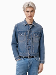 AllSaints Blue Exile 100% Cotton Jacket - Image 3 of 7