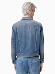 AllSaints Blue Exile 100% Cotton Jacket - Image 6 of 7