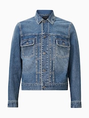 AllSaints Blue Exile 100% Cotton Jacket - Image 7 of 7