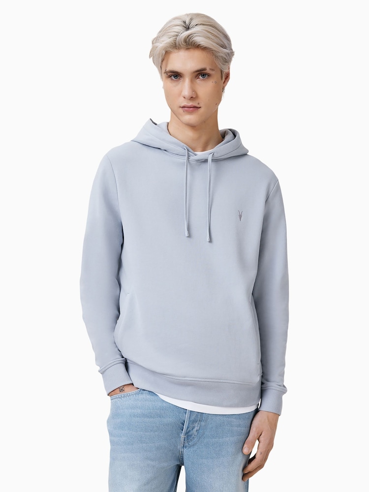 AllSaints Blue 100% Organic Cotton Raven Oth Hoodie - Image 1 of 6