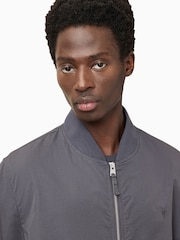 AllSaints Grey Bassett Bomber Jacket - Image 3 of 9