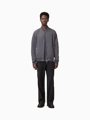 AllSaints Grey Bassett Bomber Jacket - Image 4 of 9