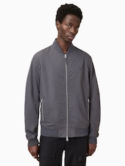 AllSaints Grey Bassett Bomber Jacket - Image 5 of 9