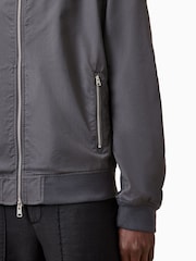 AllSaints Grey Bassett Bomber Jacket - Image 6 of 9