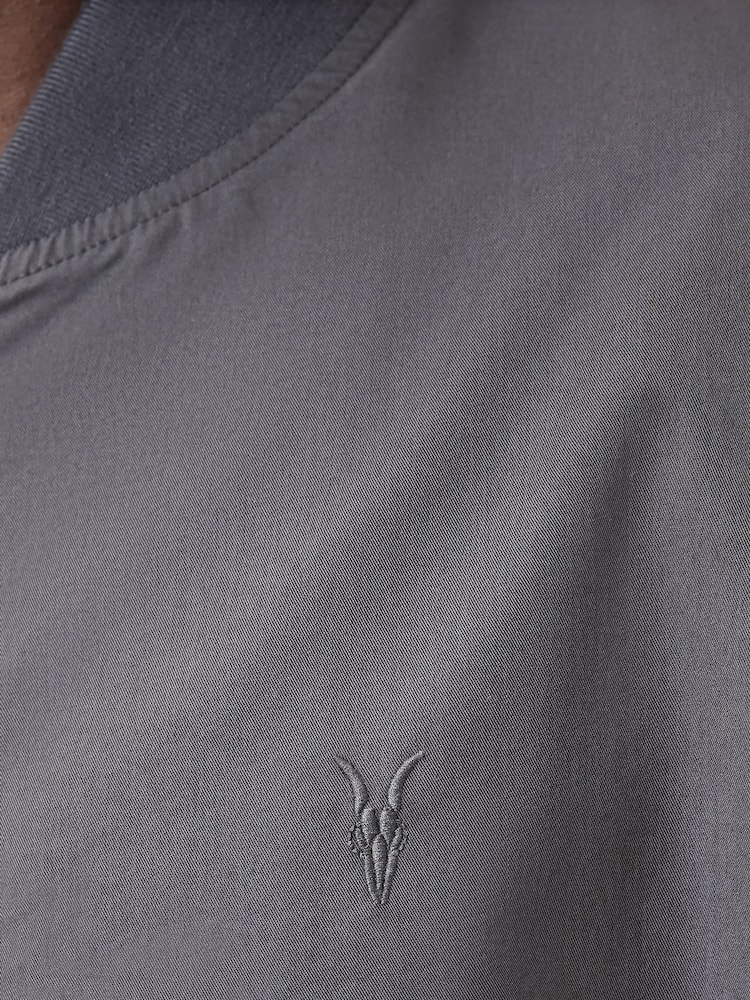 AllSaints Grey Bassett Bomber Jacket - Image 9 of 9