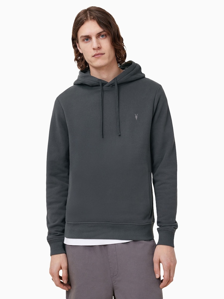 AllSaints Carter Grey Raven 100% Organic Cotton Hoodie - Image 2 of 7