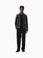 AllSaints Black Brace Long Sleeve Crew Neck 100% Organic Cotton T-Shirt - Image 3 of 6