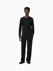 AllSaints Black Brace Long Sleeve Crew Neck 100% Organic Cotton T-Shirt - Image 4 of 6