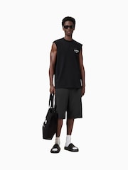 AllSaints Black Underground Crew 100% Cotton Vest - Image 1 of 8
