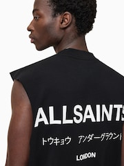 AllSaints Black Underground Crew 100% Cotton Vest - Image 2 of 8