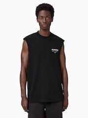 AllSaints Black Underground Crew 100% Cotton Vest - Image 3 of 8